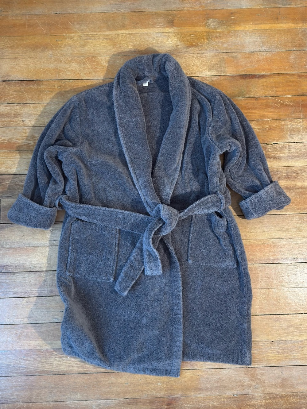 Threshold Cotton Terry Cloth Spa Bath Robe Dark Gray L/XL